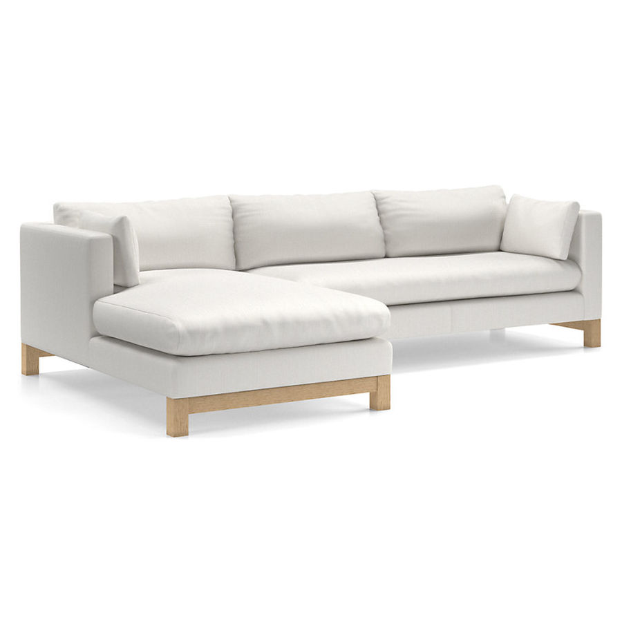 Pacific 2-Piece Chaise Sectional with Wood Legs / Regular: 36" 2-Piece – Left-Arm Chaise + Right-Arm Bench Sofa Galaxy Fabric in Ice Natural Rubberwood Legs 117"Wx68"Dx26.5"H Pacific 2-Piece Chaise Sectional with Wood Legs added by Kate Harper