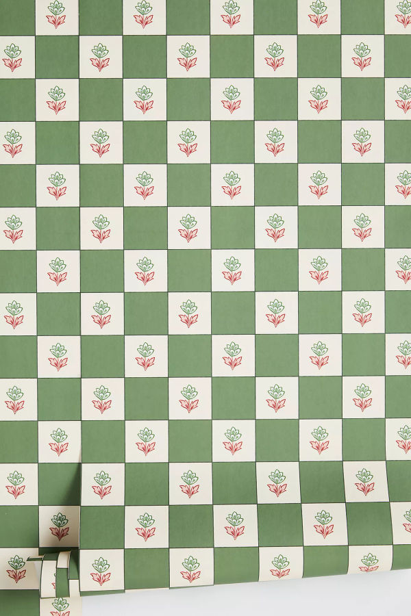 Ottoline Tulip Checks Wallpaper added by Ali Dyer