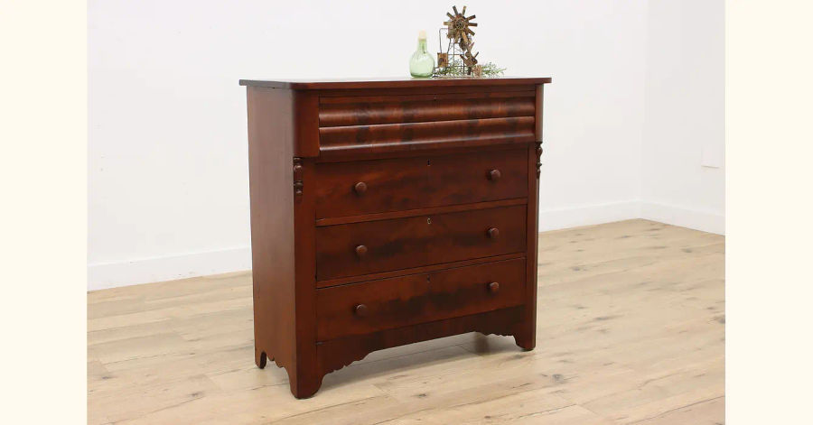 Empire Antique Matched Flame Mahogany Chest or Dresser #40114 added by Serena Finnerty