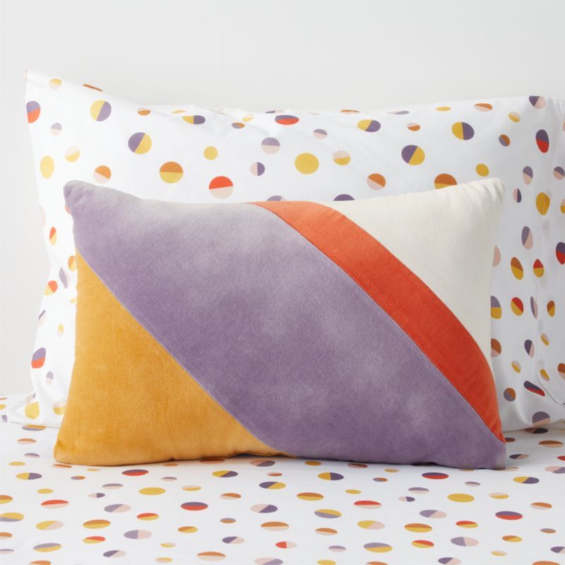Purple Ray Colorblock Velvet Kids Throw Pillow + Reviews | Crate & Kids added by HELEN SALGADO