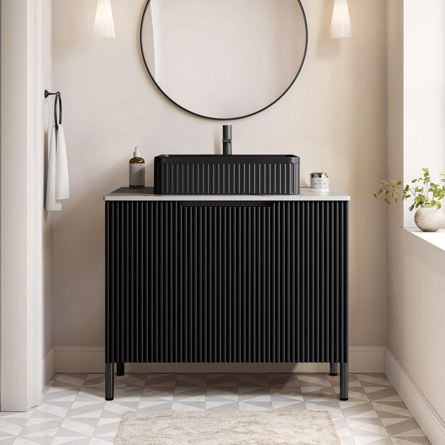Wrought Studio™ 30 Inch Freestanding Single Bathroom Vanity With Sink, Bathroom Cabinet With 2 Doors and Metal Legs | Wayfair added by David Jarrell
