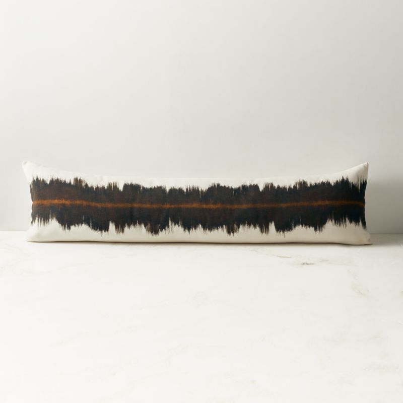 Vesper Brown and Tobacco Linen Throw Pillow with Down-Alternative Insert 48"x12" | CB2 added by Courtney Shaw