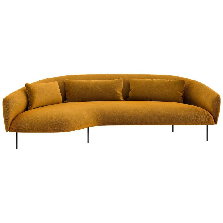 Tacchini Roma Three-Seater Chaise-Longue Sofa in Orange Fabric by Jonas Wagell added by Anna Kathryn