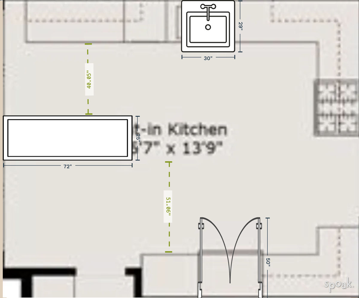 Square Kitchen Floor Plan designed by Allie McWilliams