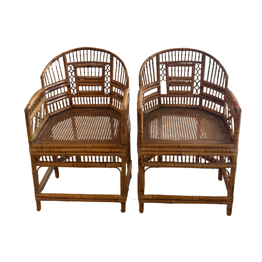 Vintage Bamboo and Cane Pavilion Chairs, Pair added by Laurel Browning