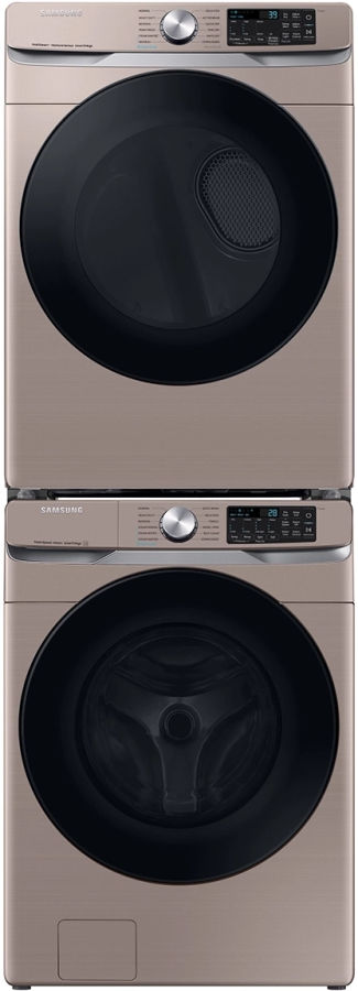 Samsung 7.5 cu. ft. Vented Front Load Stackable Electric Dryer in Champagne with Wi-Fi Enabled, Sensor Dry DVE45B6300C - The Home Depot added by Zanneta Peart Bennett