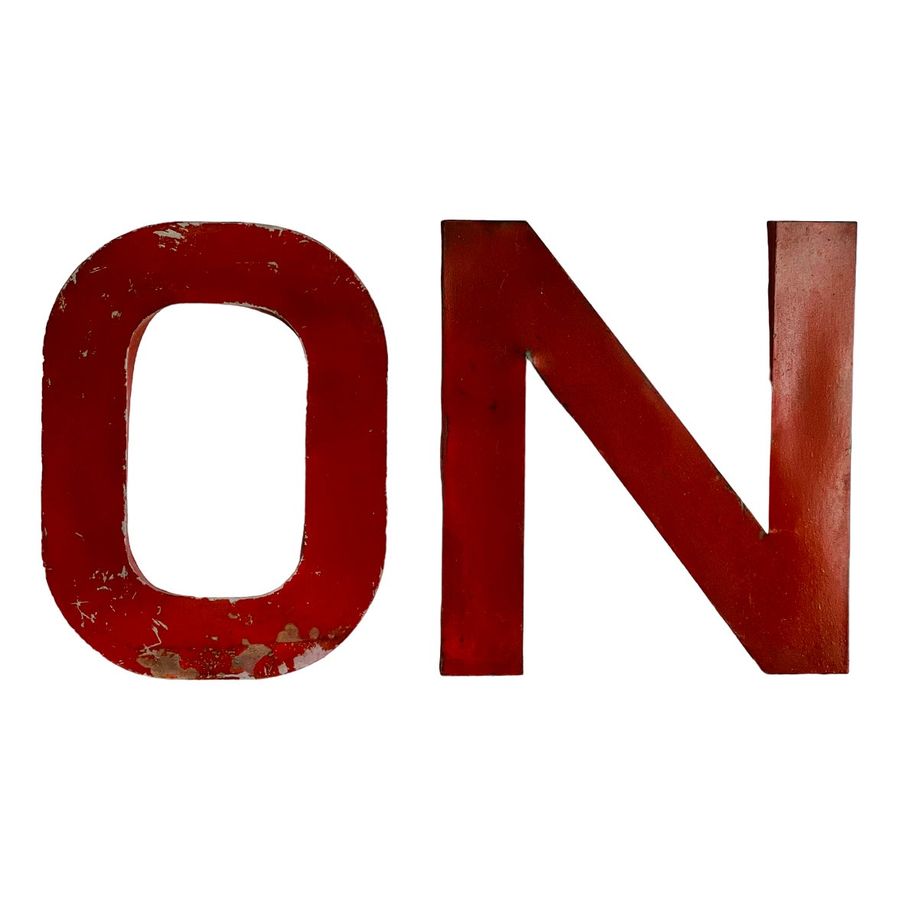 Industrial On Letter Sign, Set of 2 added by Morgan Hatch