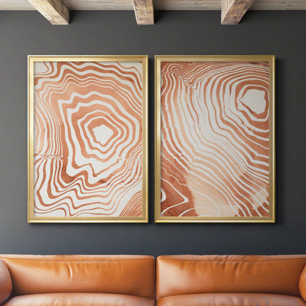 " Wood Grain Suminagashi I " 2 - Pieces Print on Canvas added by HELEN SALGADO