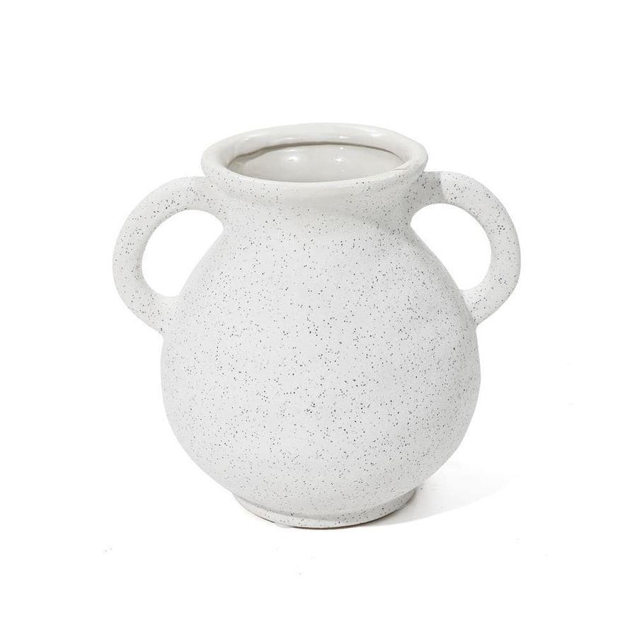 LuxenHome Ceramic Jug Round Vase with 2-Handles in White WHD1986 - The Home Depot added by Spoak 