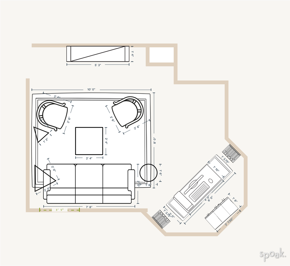 Living Room Floor Plan designed by Mira Kessler