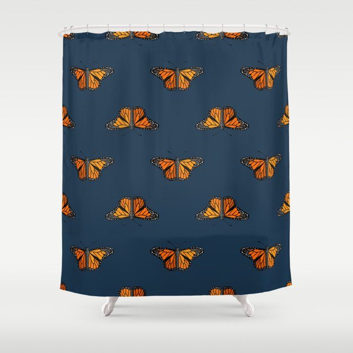 Monarch Butterfly Shower Curtain by IrishVikingDesigns added by HELEN SALGADO