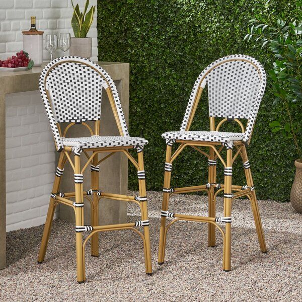 Battista Wicker Outdoor Stool added by Erica Ramon