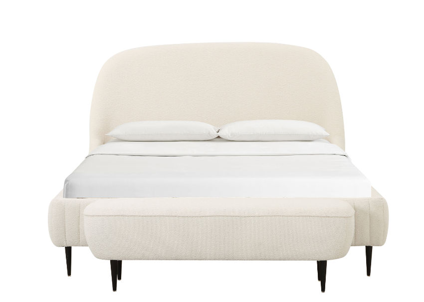 Denise Cream Boucle Bed In King - TOV Furniture added by Lauren Houston
