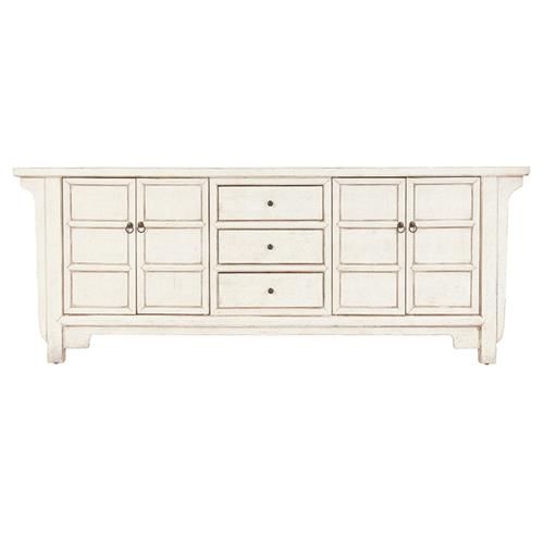Alan French Country White Reclaimed Pine Wood 3 Drawer 4 Door Sideboard added by Stephanie Northrop
