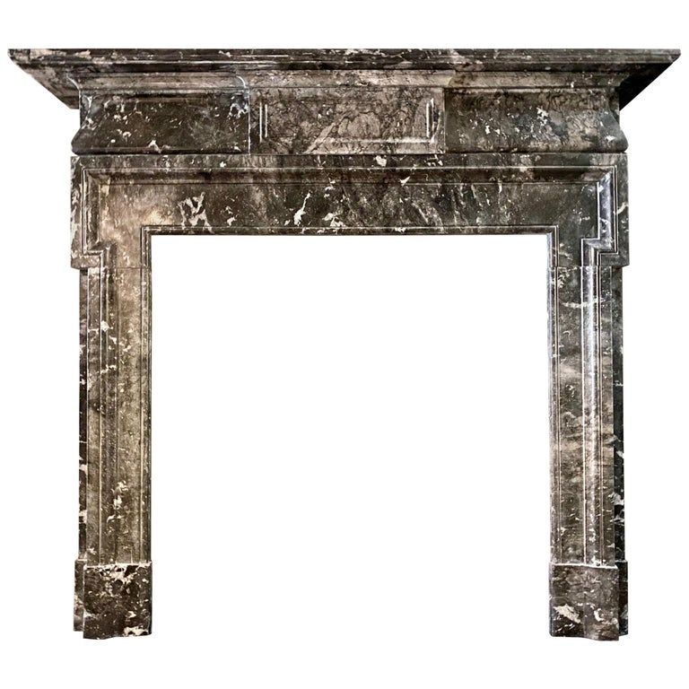 A 19th Century Antique Palladian Style Grey Fossil Marble Fireplace Mantel added by Spoak Member
