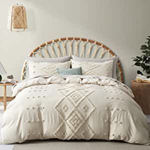 Oli Anderson Tufted Duvet Cover Queen Size, Soft and Lightweight Duvet Covers Set for All Seasons, 3 Pieces Boho Embroidery Shabby Chic Bedding Set (Beige, Queen, 90’’ x 90’’) added by olivia heideman