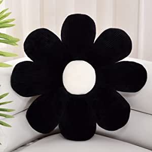 Sioloc Flower Pillow,Flower Shaped Throw Pillow Butt Cushion Flower Floor Pillow,Seating Cushion,Cute Room Decor & Plush Pillow for Bedroom Sofa Chair(Black,15.7'') added by Spoak Member