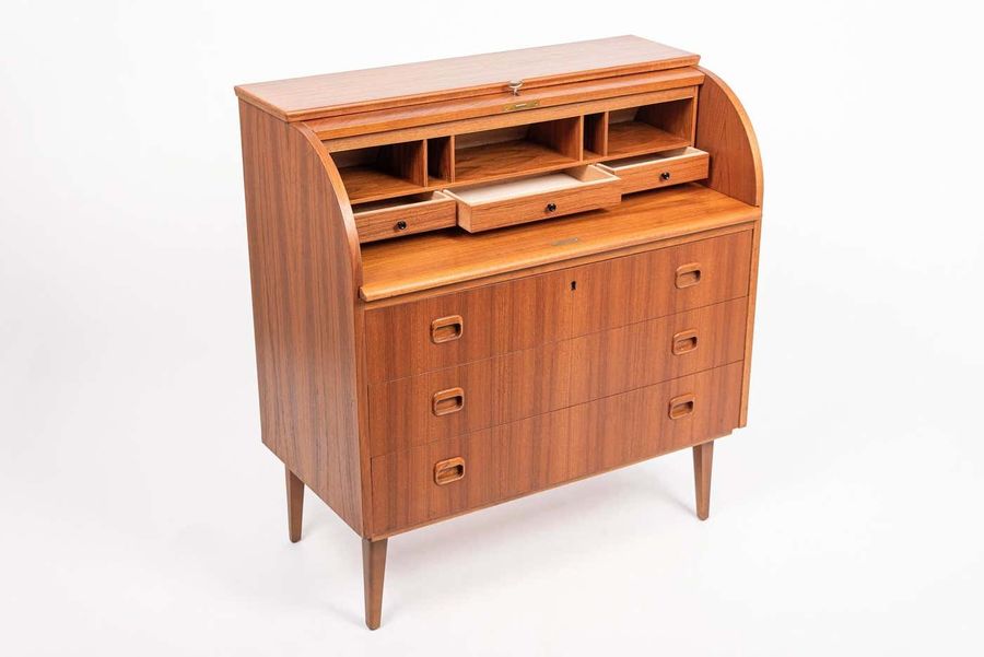 Midcentury Swedish Rolltop Secretary Desk by Egon Ostergaard added by Kate Reggev