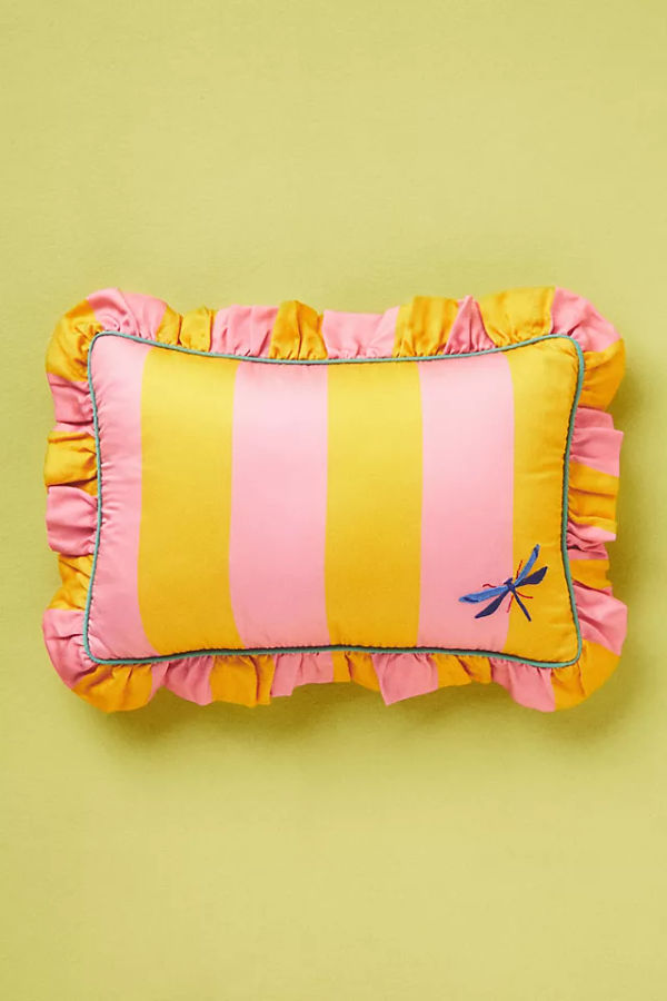 Pernille Rosenkilde Striped Pillow - Pink/Yellow 12x18 added by Kate Lynn Nemett