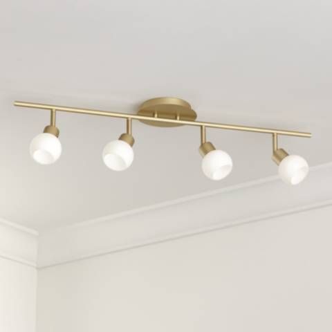 Pro Track Globe Brass 4-Light LED Plug-In Track Fixture - #67K76 | Lamps Plus added by Katie Carpenter