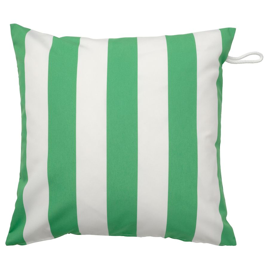 GULLBERGSÖ Cushion cover, in/outdoor, green/white, 20x20" - IKEA added by Spoak Member