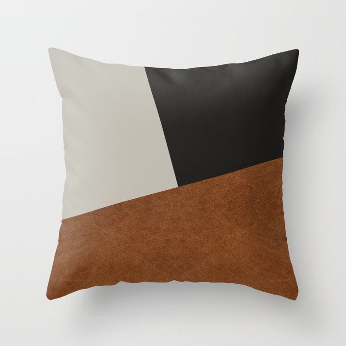 Scandinavian Modern Zen Camel Leather Print Throw Pillow by All Modern Scandinavian added by Sydney Recchia
