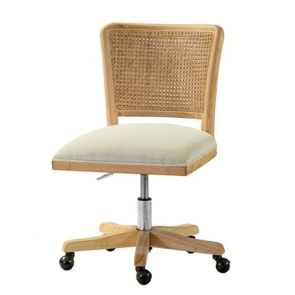 Crisolina Beige Swivel Task Chair With Rattan Back added by Katelyn Stellar