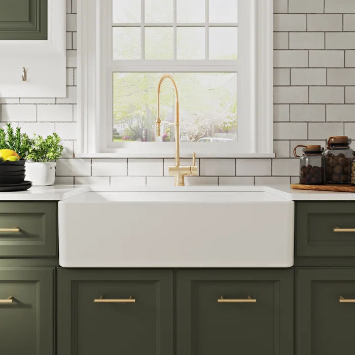 Grove Fireclay Farmhouse Kitchen Sink with Sink Grid and Basket Strainer added by Juliana Allen Mackin
