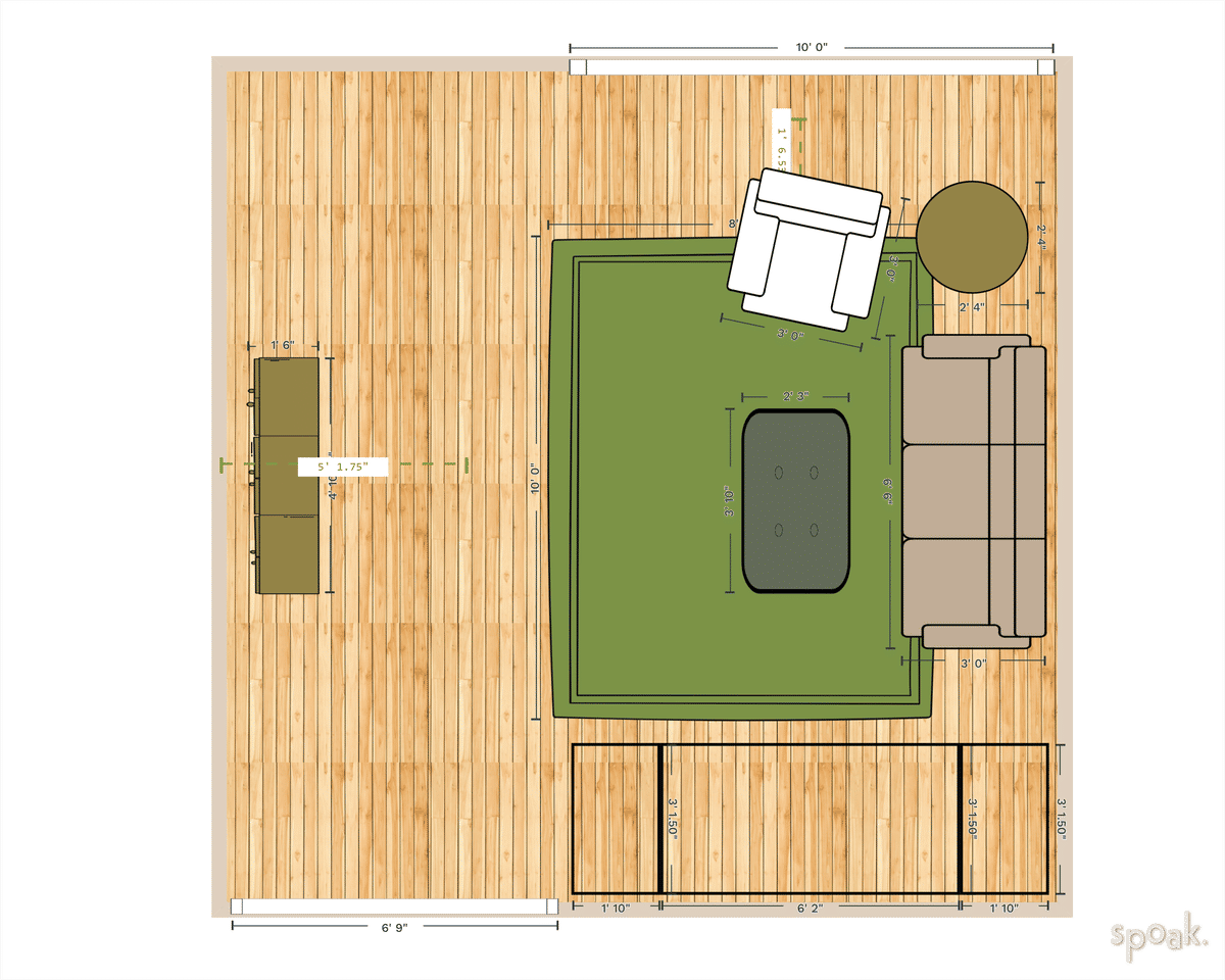 Large Living Room Layout designed by Angela Standish