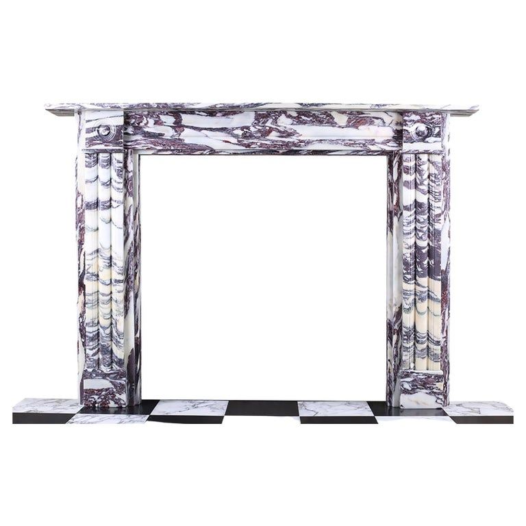 Double-Slip Georgian Style Fireplace Surround Italian Violette Brescia Marble added by Diana Farberov