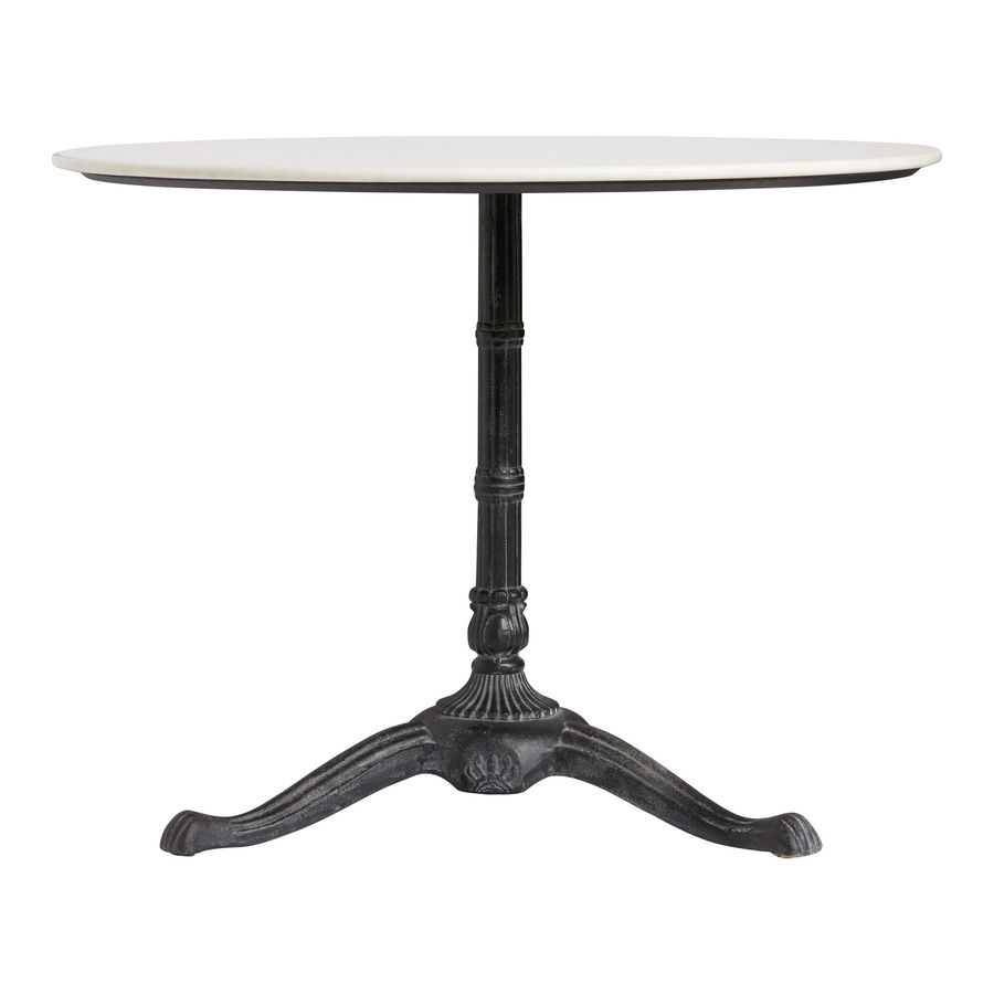 Jeanne Round White Marble Top and Black Metal Bistro Table added by Kelly Whelan