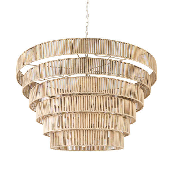 Leo 6 - Light Rattan Tiered Chandelier added by sallie tyler