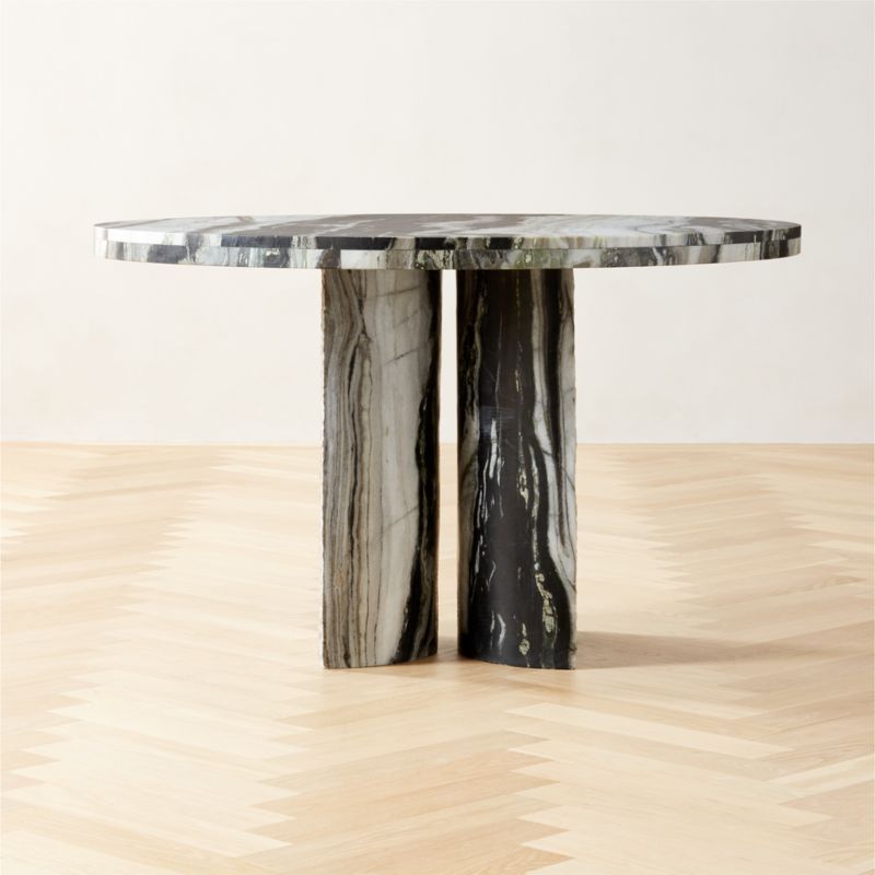 Julius Modern 48" Round Marble Dining Table + Reviews | CB2 added by Hayley Andreesen