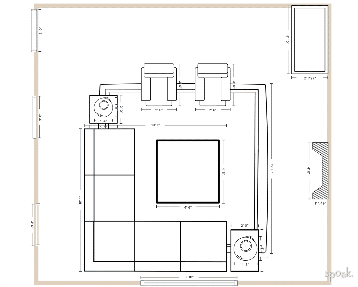 TV Room Plan designed by Kelley Shifflett