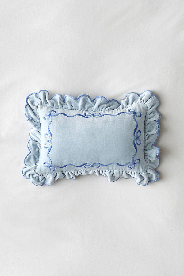 Lacey Bows Velvet Ruffle Bolster Pillow added by Caitlin Ackerman