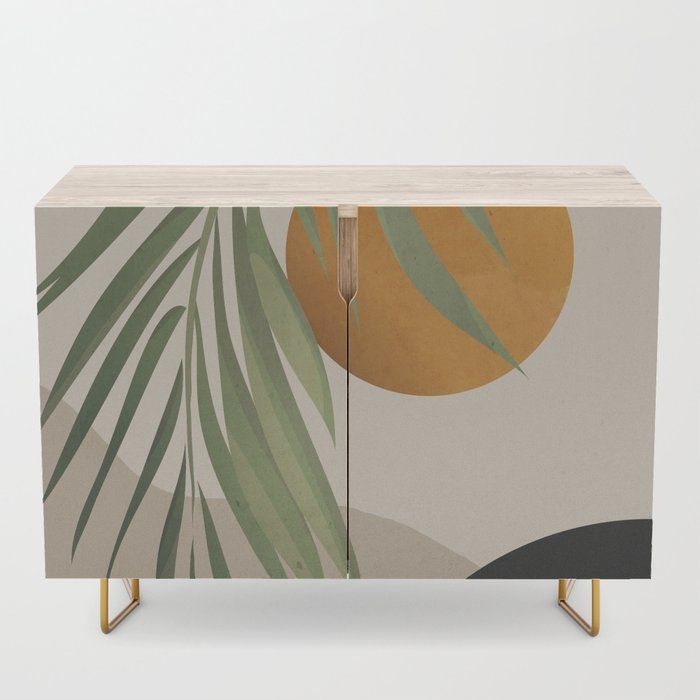 Abstract Art Tropical Leaves 47 Credenza by ThingDesign added by Olga Dragieva