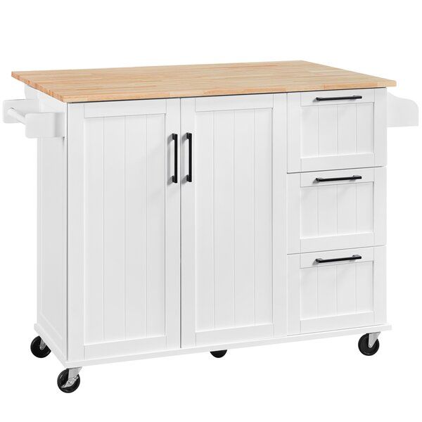 53'' Wide Rolling Kitchen Cart with Solid Wood Top added by Jackie Thuemmler
