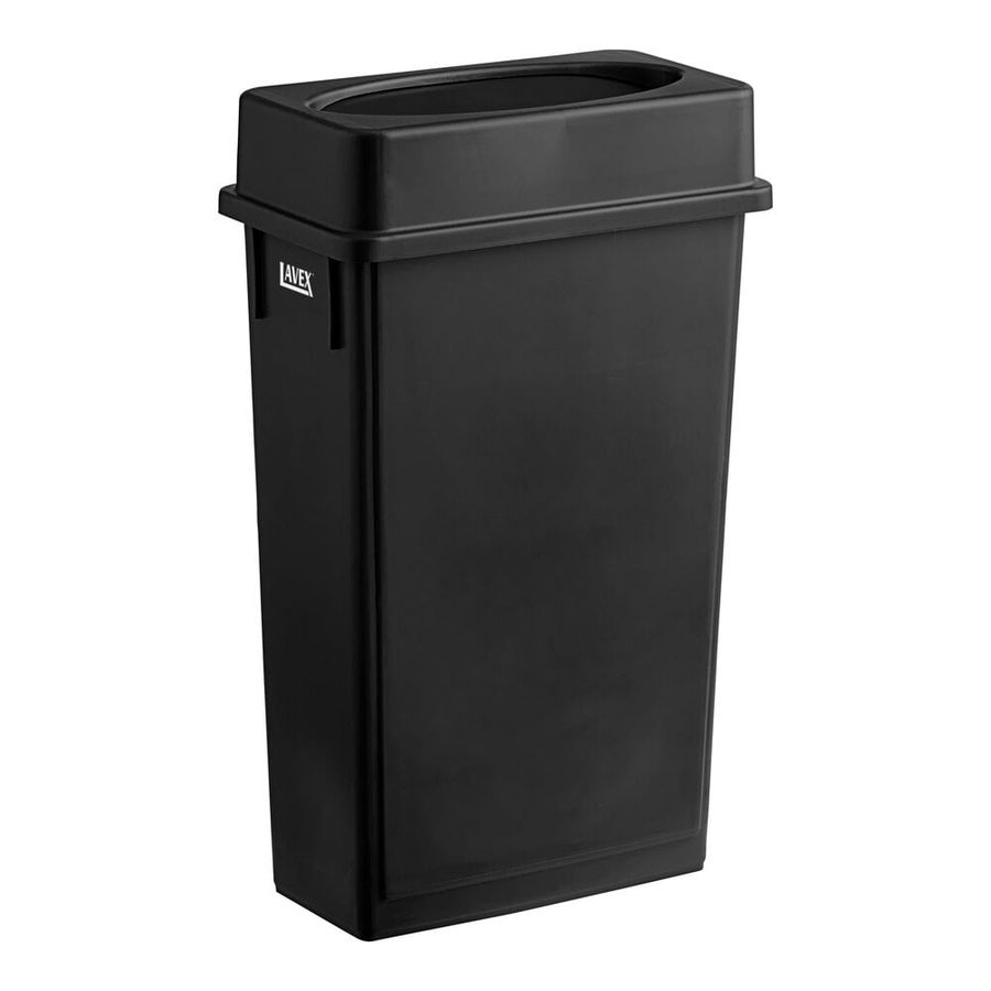 Lavex 23 Gallon Black Slim Rectangular Trash Can and Black Drop Shot Lid added by Cymberline Odeyemi