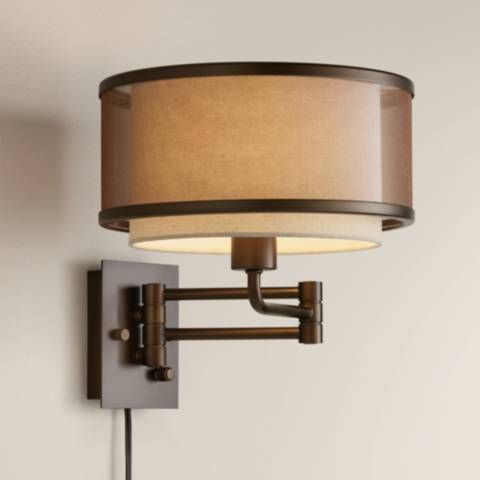 Vista Oil-Rubbed Bronze Plug-In Swing Arm Wall Lamp - #55H52 | Lamps Plus added by Heather Kunz