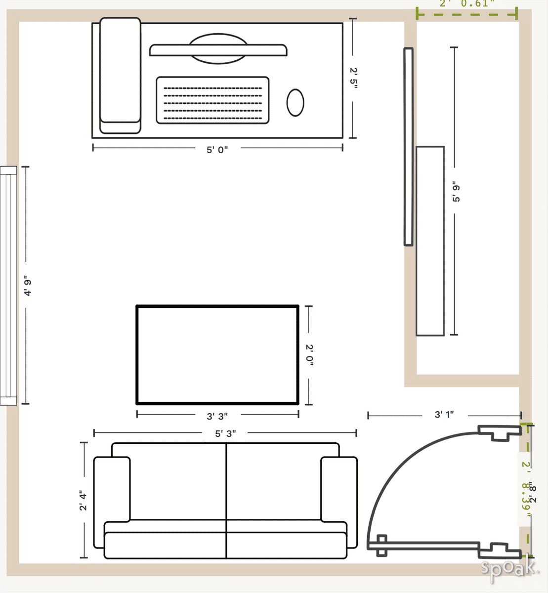 Small Craft Room Floor Plan designed by Ashley Kalina