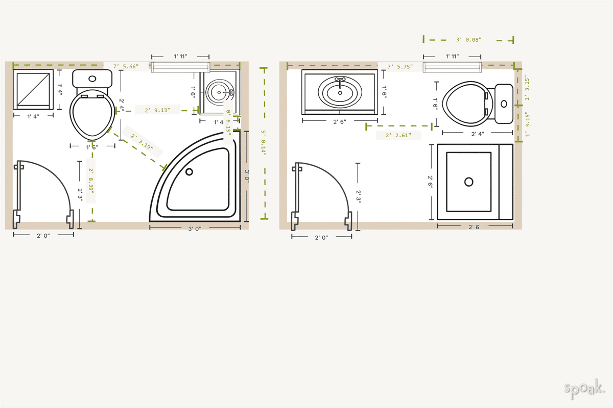 Half Bathroom Layout designed by francesca coletto