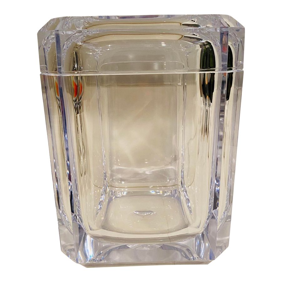 1990s Lucite Modern Faceted Swinging Lid Ice Bucket added by Stacy DeMeester