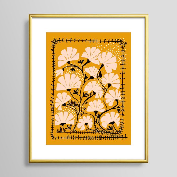 Ever blooming good vibes mustard yellow Framed Art Print by DESIGN d annick added by Mackenzie Schieck
