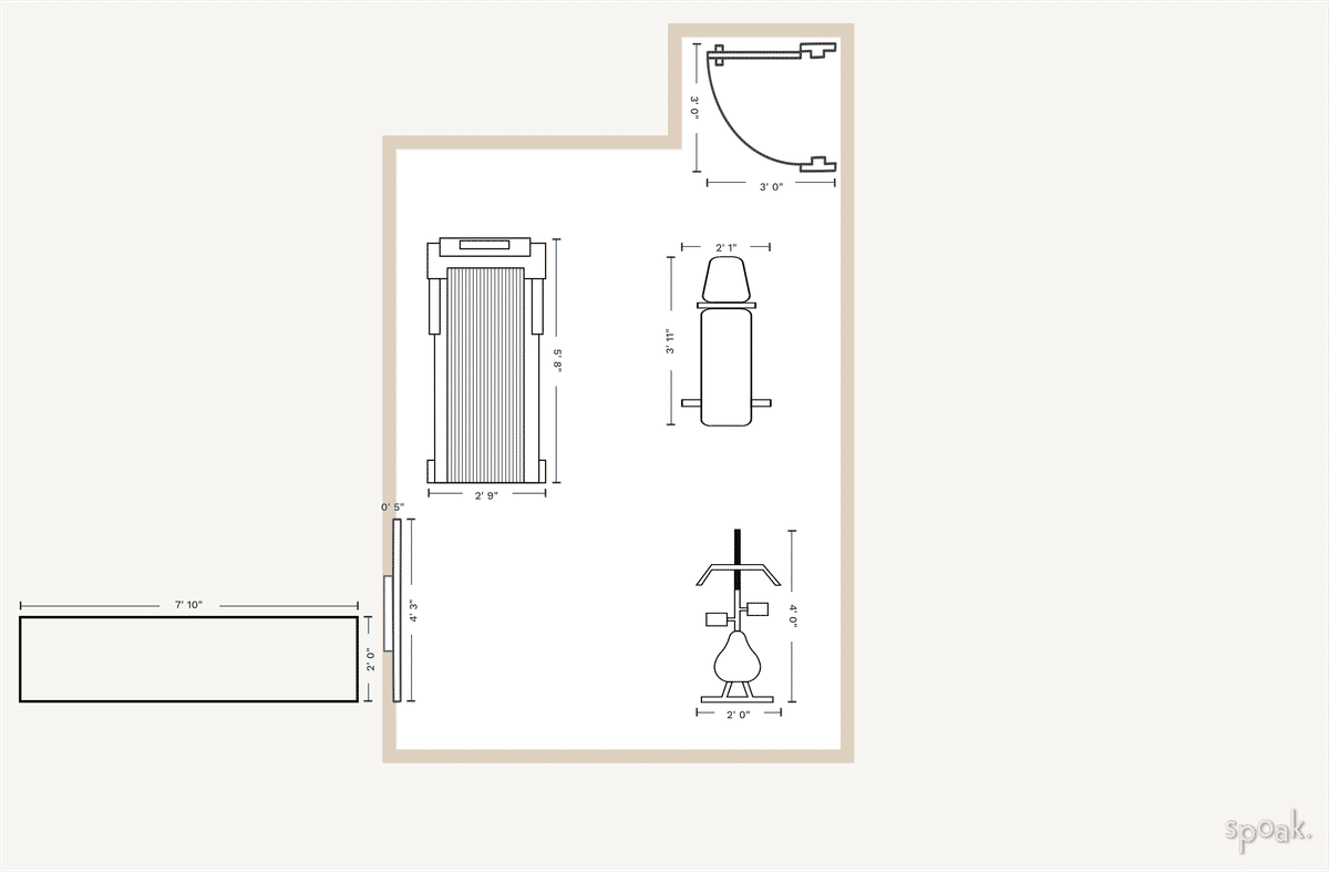 L Shaped Library Plan designed by Kimberly Cook