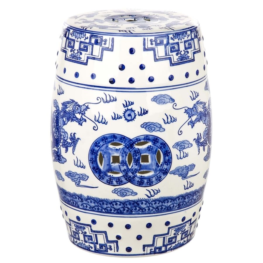 Safevieh Dragon's Breath Chinoiserie Blue Garden Stool added by Abby Stephens