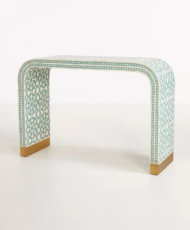 Waterfall Inlay Console Table, Bone Inlay waterfall Console, Bone Inlay console table, Bone inlay hallway console - Walmart.com added by Sunayna Ravula