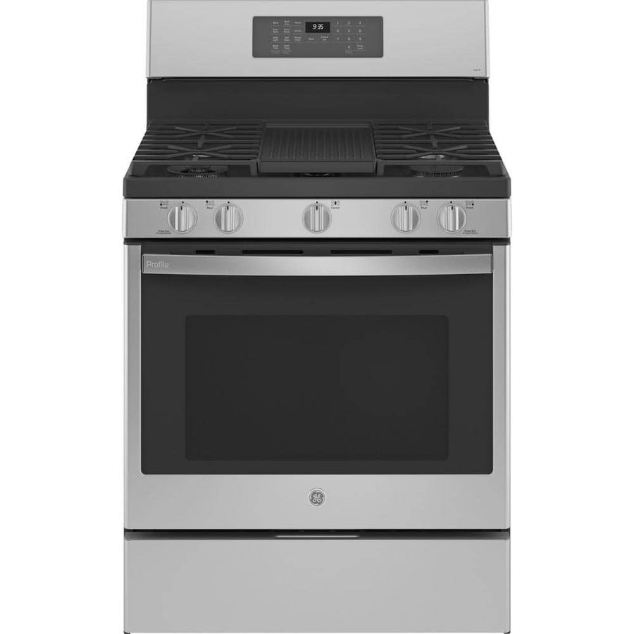 GE Profile 30 in. 5.6 cu ft. Smart Freestanding Gas Range in Fingerprint Resistant Stainless with Convection and Air Fry PGB935YPFS - The Home Depot added by Ana Ayala