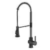 KRAUS Britt Commercial Style Pull-Down Single Handle Kitchen Faucet in Matte Black/Spot Free Black Stainless Steel KPF-1691MBSFSB added by Summer Sackett