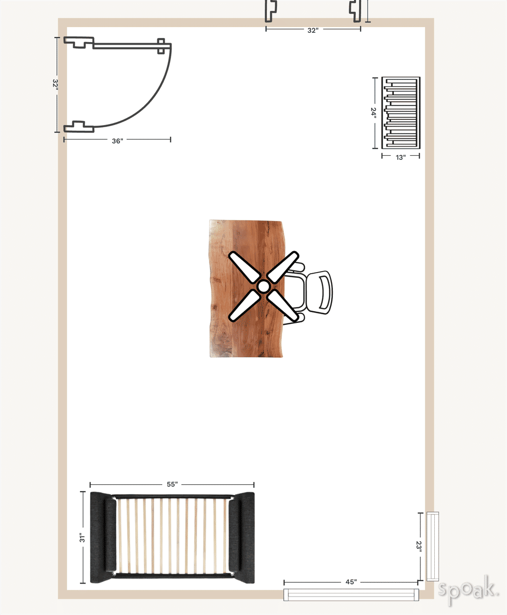 Rectanglar Office Plan designed by Nick Tatum