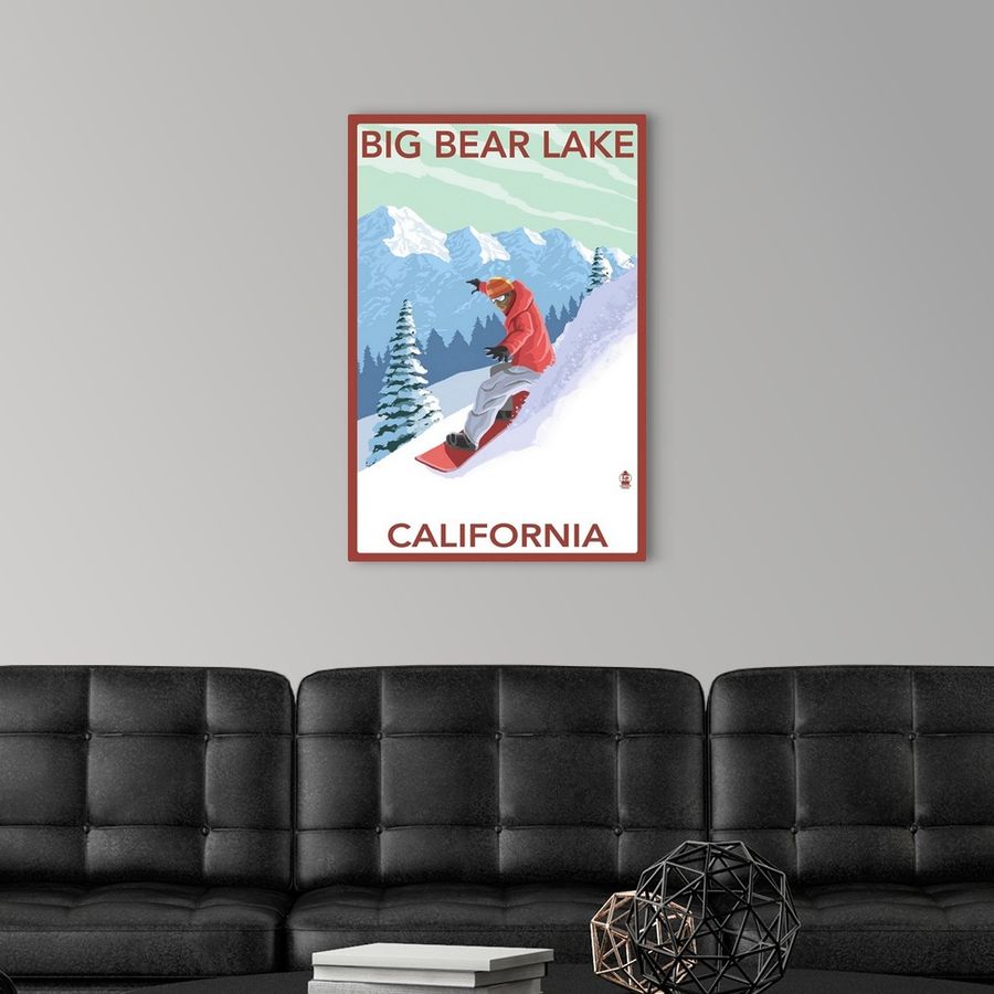 Big Bear Lake - California - Snowboarder: Retro Travel Poster added by sallie tyler